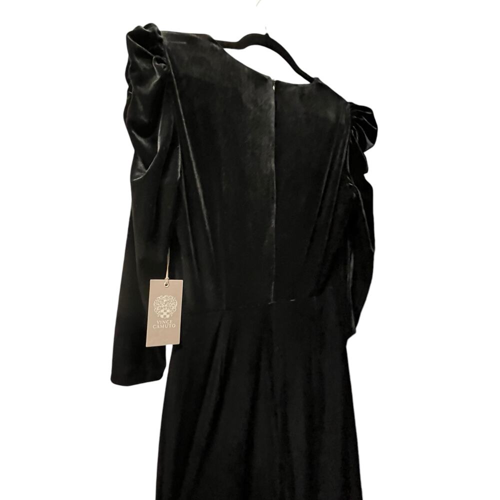 Vince Camuto Ruched Velvet Shirred Sheath Bodycon Dress | 10, Black NEW $148 - Picture 4 of 10